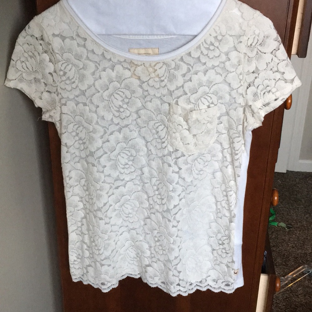 Floral cream Hollister shirt